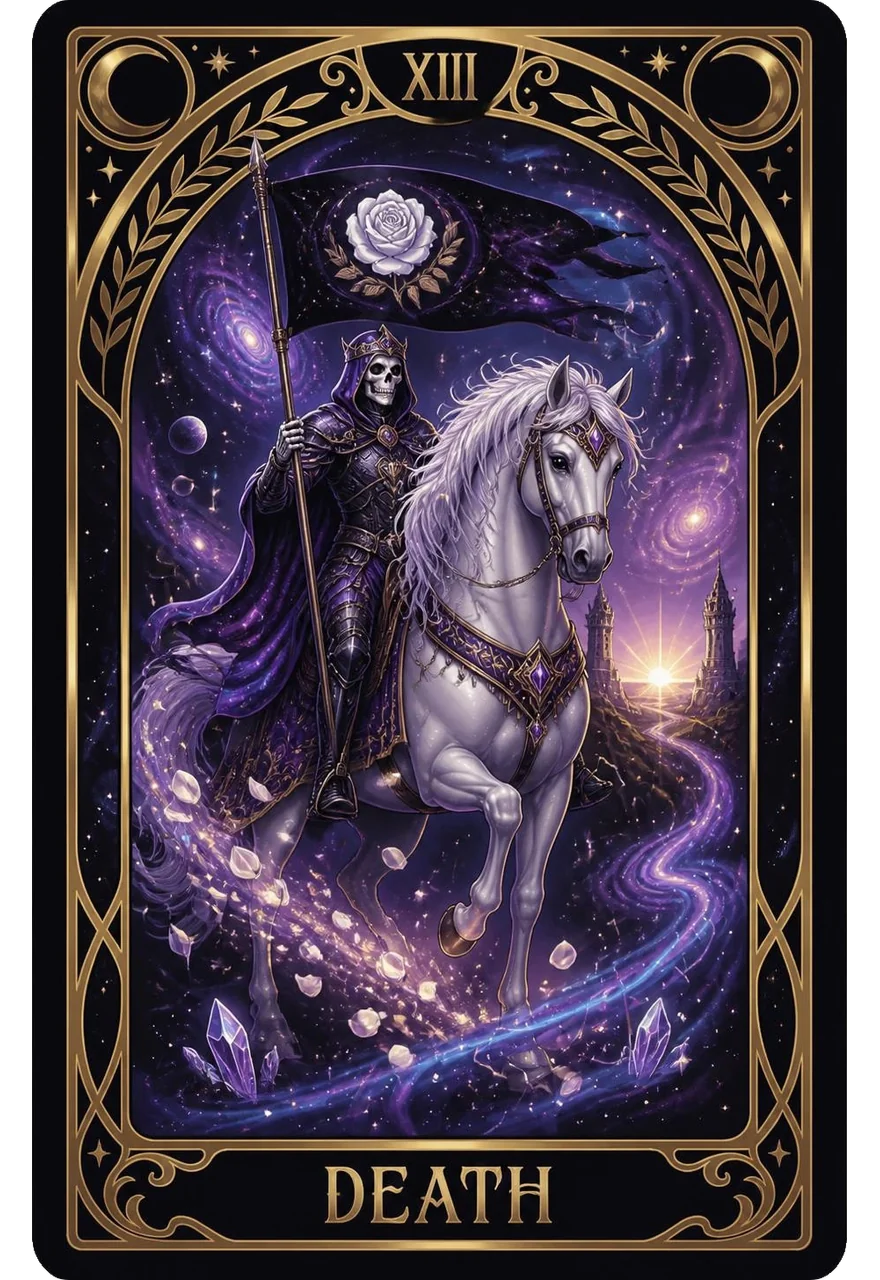 Death tarot card (Major Arcana XIII) from the Life Oracle deck
