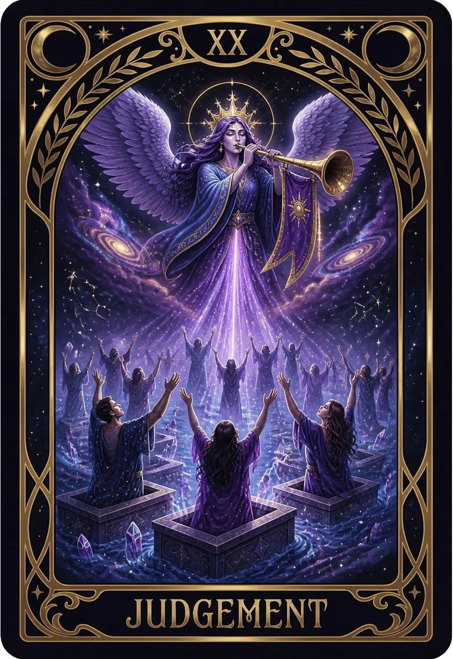 Judgement tarot card (Major Arcana XX) from the Life Oracle deck