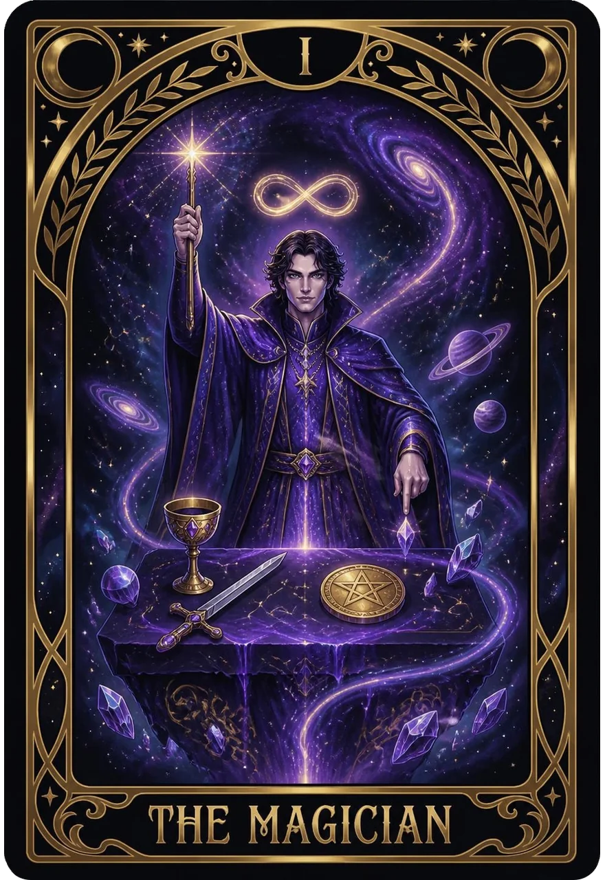 The Magician tarot card (Major Arcana I) from the Life Oracle deck
