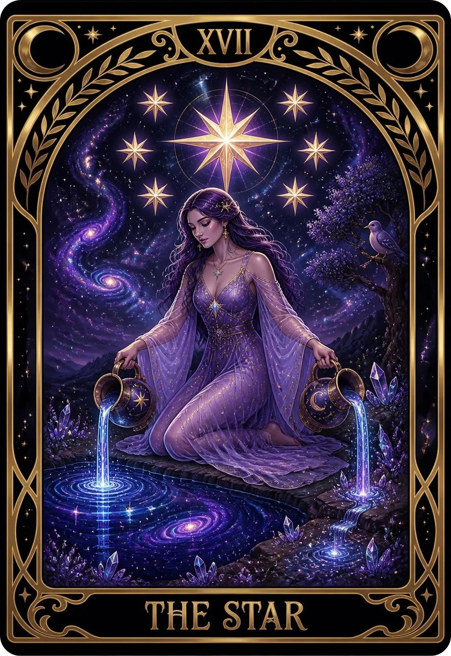 The Star tarot card (Major Arcana XVII) from the Life Oracle deck